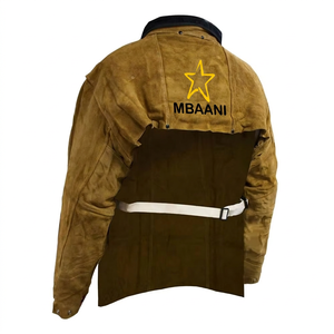 Veste en cuir suédé marron MBAANI, résistante à la chaleur, anti-chaleur, vêtements de travail de sécurité - Product Image 2