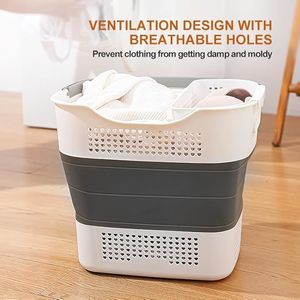 Cesto per Bucato Pieghevole e Richiudibile con Piccola Maniglia, Design Salvaspazio per Dormitori, Case e Lavanderie - Product Image 4