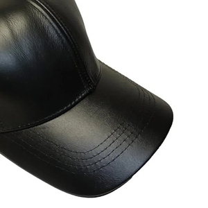 Casquette de baseball en cuir - Design uni - Snapback - Noir - Ajustable - Avec logo personnalisé - Performance - Unisexe - Product Image 4
