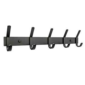 New Design <b>Wall</b> Mounted Matte Black Powder Coated Finished Iron Hook <b>Rail</b> For Decor For Outdoor Organizer For Bedroom Organizer - Product Image 1