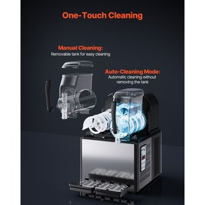 Macchina Professionale per Bevande Ghiacciate con Doppio Serbatoio da 4L in Acciaio Inox, per Margarita e Smoothie, 32 Bicchieri, in Materiale PC - Product Image 5