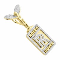 KRISHNAM JEWELS Pendentif logo Rolls Royce Hip Hop avec diamant, design tendance, bijoux unisexe, certifié par une tierce partie