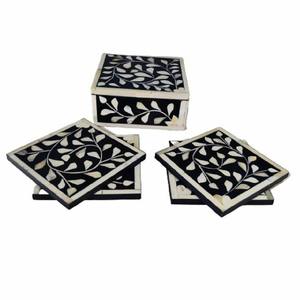 Nouvelle Collection Offre Spéciale : Coffret de 4 Sous-Verres en Nacre avec Boîte de Rangement, Décorations de Table de Noël, OEM Classique Écologique Uttar - Product Image 4