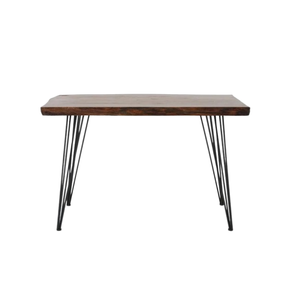 Mesa de comedor Woodem Mesa de centro de madera de teca maciza con pata de metal para sala de estar y muebles de comedor de buena calidad - Product Image 1