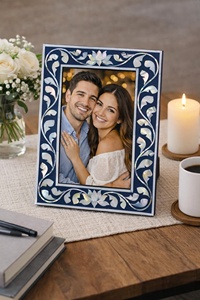 Elegant Mother of Pearl Inlay Wood Hand Carved Decorative Vertical Photo <b>Frame</b> Tabletop/Wall <b>Mount</b> Custom Size - Product Image 5