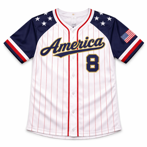 เสื้อเบสบอลและซอฟต์บอลแบบกำหนดเองสำหรับทีมและลีก แห้งเร็ว ระบายอากาศได้ดี ผ้าโพลีเอสเตอร์ 100% ปักชื่อและหมายเลขผู้เล่น - Product Image 5