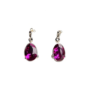 Boucles d'oreilles en argent sterling 925 faites à la main en tourmaline rose avec pierres précieuses à la mode pour les femmes - Product Image 1