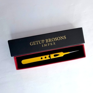 แหนบดึงขนตา Getup Brosons Impex Precision สแตนเลสเคลือบสีเหลือง ป้องกันแม่เหล็ก ป้องกันไฟฟ้าสถิต ปลายเรียบ 10 มม. - Product Image 2