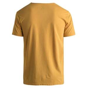 T-shirt pour homme à manches courtes, col rond, couleur jaune moutarde, coupe classique, décontracté, 100% coton, toile respirante, écologique - Product Image 2