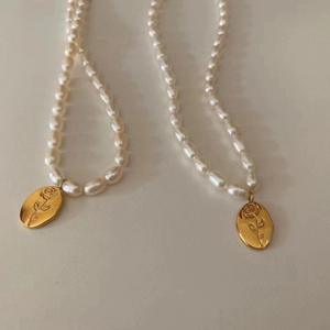 สร้อยคอหรูหรา ระดับไฮเอนด์ ไข่มุกน้ำจืดธรรมชาติ จี้สีชมพูอ่อน สร้อยคอแฟชั่นยอดนิยม ดังในโซเชียล - Product Image 4