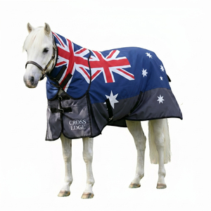 New Embroidered Horse <b>Blankets</b> Print Fly sheet with Detachable Neck Heavy-Duty Windproof Equestrian Heavy Weight Turnout - Product Image 1
