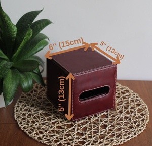 Minimalist Square PU Leather Tissue Box Cover Decorative Facial Tissue Holder Modern Tissue Dispenser for Home Office Hotel <b>Bath</b> - Product Image 4