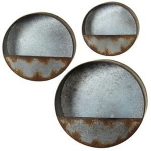 <b>Set</b> of 2 Galvanized Metal Wall Planters Farmhouse Style Hanging Wall <b>Vase</b> for Succulents or Herbs Tin Wall Pocket Flower Holder - Product Image 3
