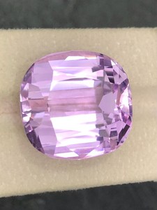 Kunzite Natural Untreated Step <b>Cushion</b> Cut Pastel Pink Lavender Loose Faceted Gemstone For Jewelry - Product Image 3