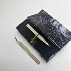 Boîtes personnalisées de haute qualité à double/simple fente avec pince à épiler en acier inoxydable à pointe isolée et prise diamantée pour cils - Product Image 4