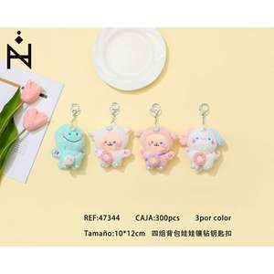 Llavero de peluche LlaverO con diseño de oso, llavero con diamantes incrustados, regalo para niños y niñas - Product Image 3