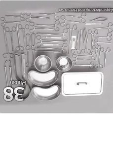 Juego de 38 Instrumentos Quirúrgicos de Acero Inoxidable de Alta Calidad para Apendicectomía y Hernia, Kit de Cirugía General Manual, Certificado CE - Product Image 3
