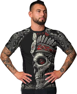 เสื้อรัดกล้ามเนื้อแขนยาว Rush Guard Jiu Jitsu MMA BJJ แบบสั่งทำพิเศษ พร้อมโลโก้สั่งทำ ขายส่ง ผลิตจากผ้าสแปนเด็กซ์ สำหรับผู้ชาย แห้งเร็ว - Product Image 2