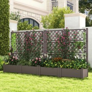 Self-Watering Outdoor Raised Garden Bed Trellis with Water Level Indicator <b>Planter</b> <b>Box</b> for Flowers & Plants - Product Image 6