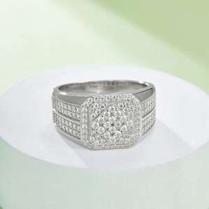 Most Selling Geometric Cocktail <b>Ring</b> Men's Gold Plated Brass Lab Created Cubic Zirconia Micro Pave Engagement Hip Hop Glam Style - Product Image 4