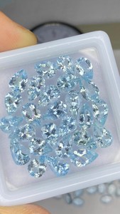 Aigue-marine naturelle facettée, pierre précieuse en vrac, jeu de couleurs rouge, certifiée pour la fabrication de bijoux - Product Image 5