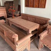 Ensemble de canapés traditionnels en bois massif Huong, sculptés à la main, pour villa, hôtel, salon, Vietnam