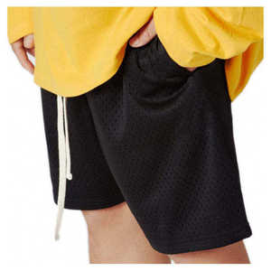 Shorts en maille pour hommes, couleur unie, respirants, avec cordon de serrage à la taille, décontractés, pour la gym, avec logo imprimé sur le devant, légers, pour l'entraînement - Product Image 2
