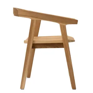 เก้าอี้ทานข้าวไม้สักแท้ แข็งแรง ทนทาน เป็นมิตรกับสิ่งแวดล้อม ดีไซน์มินิมอล สไตล์สแกนดิเนเวียน พร้อมเบาะนั่งกันน้ำ ออกแบบตามหลักสรีรศาสตร์ - Product Image 3