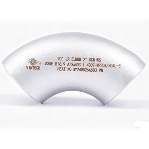 Coude à long rayon en acier inoxydable ASA403 ASME B16.9 pour tuyaux de pétrole et de gaz, taille 1/2 à 12, raccord à souder bout à bout - Product Image 3