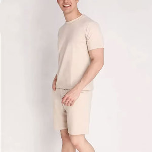 ODM/ODM New Arrival Casual Wear Breathable Shorts <b>Sets</b> Short Sleeve Solid Color Summer T Shirt Shorts <b>Set</b> For Men - Product Image 3