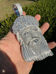 จี้หน้าฮิปฮอปแบบกำหนดเองสำหรับผู้ชาย จี้เพชรโมอิสซาไนต์ VVS ระยิบระยับ เครื่องประดับ 3 มิติ จี้เงินแท้ S925 - Product Image 1