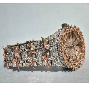 Montre Diamant Brillant Taillé VVS1 Style Hip Hop Antique Luxe Quartz Mode Affaires Cadran Verre Acier Inoxydable Bracelet 5ATM - Product Image 1