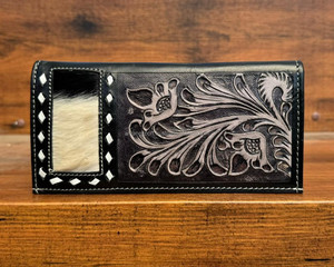 2025 luxe usiné à la main en cuir porte-cartes concepteur longs portefeuilles de haute qualité en cuir de vachette véritable à deux volets portefeuilles pour hommes - Product Image 2