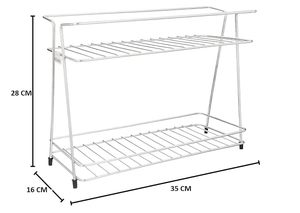 Estante de Almacenamiento de Especias de Cocina de Metal de 2 Niveles, Organizador de Almacenamiento Vertical - Product Image 3