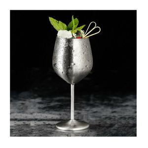 Verre à vin en acier inoxydable de qualité supérieure, surface brossée vintage, vaisselle en métal - Product Image 3