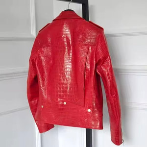 New Arrival Men's Ostrich Leather Bomber Jacket High Quality Canvas Eco-friendly Windproof Embossed Design <b>Maximize</b> Wear - Product Image 6
