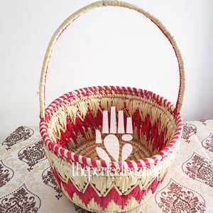 Cesta de regalo vintage de paja con asa - Diseño mini ecológico con asa - Product Image 2