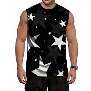 <b>Acid</b> Wash Vintage Retro Style <b>Drop</b> Shoulder Sleeveless Tee High Street Mens Vest - Product Image 1