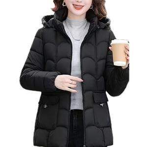 Felpa con Cappuccio e Zip a Collo Alto in Tinta Unita, Calda, Impermeabile, Antivento, Morbida, Casual, Elegante, Parka Invernale in Poliestere - Product Image 3