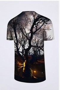 T-shirt unisexe Halloween, impression numérique intégrale, coton, design graphique, col rond, manches courtes, décontracté, sportif, pour les fêtes - Product Image 6