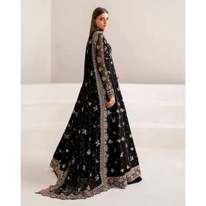 Vestido de Fiesta Negro LC Talla XL con Dupatta y Trabajo de Lentejuelas, Conjunto Elegante para Ocasiones Especiales 0g - Product Image 5