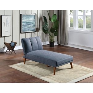 Set Divano Sezionale 2 Pezzi in Polifibra Blu Navy con Gambe in Legno Massello e Chaise Longue Regolabile - Arredamento Soggiorno - Product Image 3