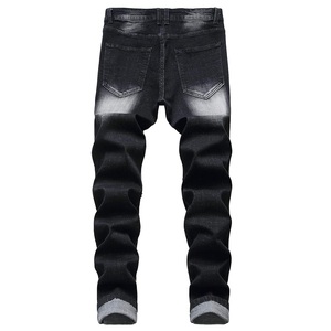 Pantalones Vaqueros de Mezclilla Desgastados con Parches, Hechos a Medida, de Alta Calidad, Cintura Alta, Transpirables, para Hombre - Product Image 3