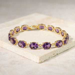 Handmade African Amethyst <b>Charm</b> <b>Bracelet</b> 925 Sterling <b>Silver</b> Rhodium Plated Adjustable Luxury GIA Certified Unisex Jewelry - Product Image 1