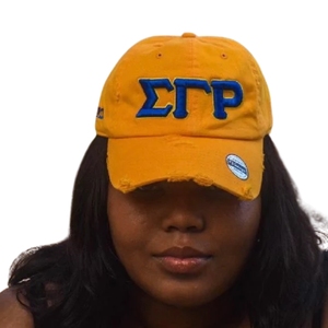 Gold Sigma Gamma Rho <b>Hat</b> Greek Sorority Embroidered Adjustable Baseball Cap <b>Women</b> Casual Campus Headwear Custom Wholesale - Product Image 2
