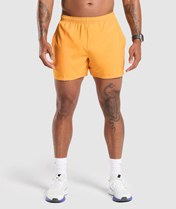 Shorts de sport pour hommes, d'été, unis, décontractés, mi-longs, à cordon de serrage, en tricot peigné, séchage rapide, respirants, personnalisables avec logo, pour l'entraînement - Product Image 2