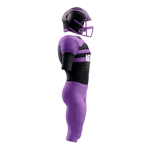 Uniforme de Fútbol Americano Personalizable para Hombre, Jersey Ajustado de Manga Corta y Pantalones, Diseño a Rayas de Poliéster que Absorbe la Humedad, con Número - Product Image 2