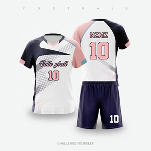 NZMZ Practice <b>Volleyball</b> Jersey <b>Set</b> 10 Sublimated Quick Dry 100% Polyester Unisex Adult V-Neck Short Sleeve All Seasons Apparel - Product Image 3
