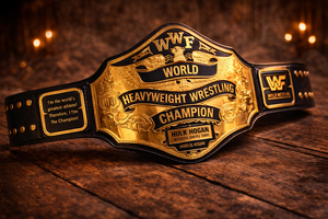 Réplica del Cinturón de Campeonato Mundial de Lucha Libre de la WWF con Forro de PU Personalizado, Cinturón de Título Grabado en Oro y Negro para Fanáticos de la WWE - Product Image 2