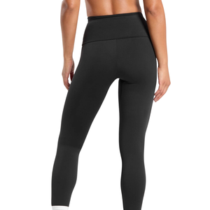 Leggings noirs unis à taille haute pour femmes, sans couture, doux et compressifs, pour le yoga, la salle de sport et les activités sportives - Product Image 2